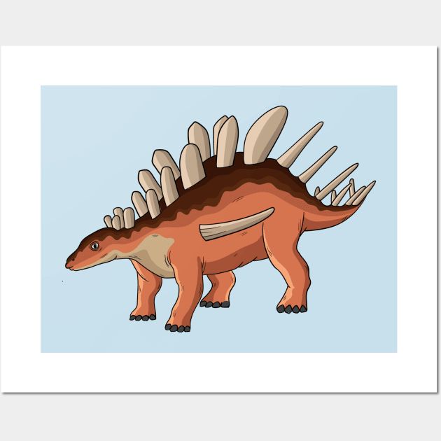 Kentrosaurus cartoon illustration Wall Art by Cartoons of fun